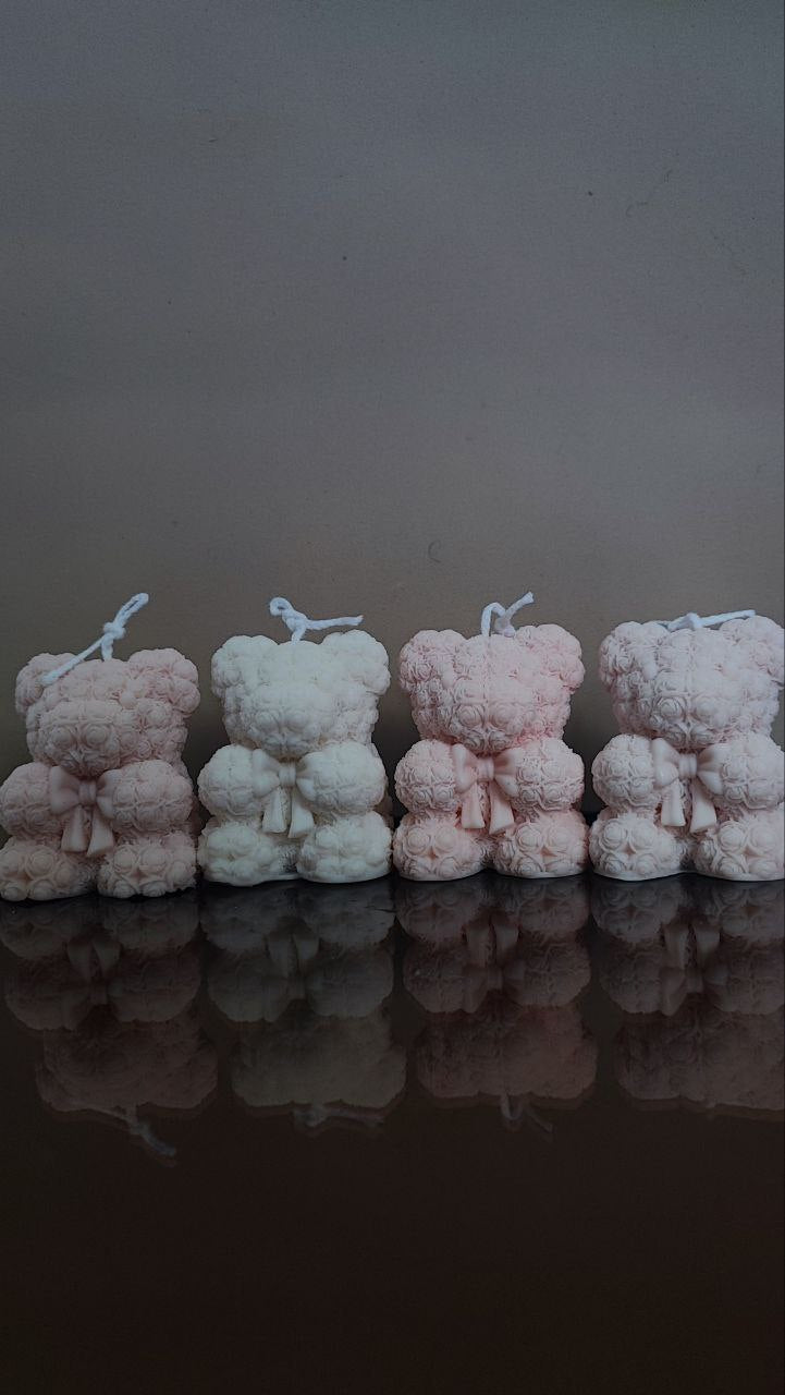 Rose Baby Bear Candles