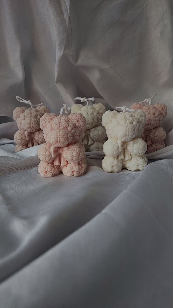 Rose Baby Bear Candles