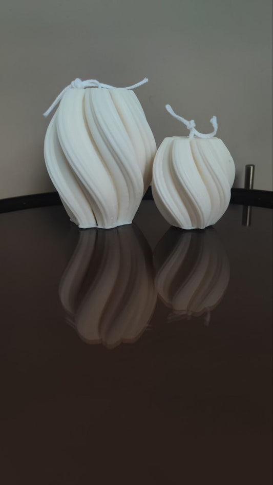 Set Swirl Pillar Candles