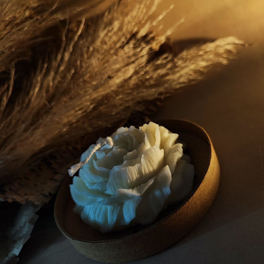 Peony Flower Bees Wax Candle