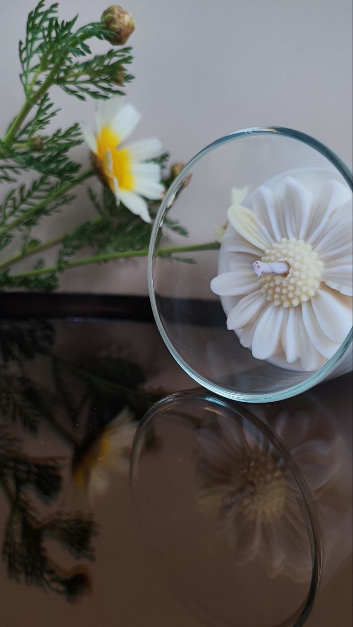 Daisy Flower Candle